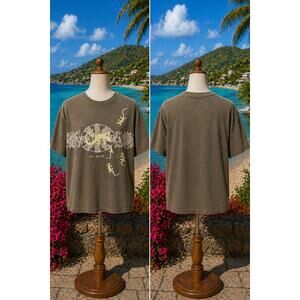 Vintage St Kitts Lizard Tee Large Yacht Club Island Graphic Shirt